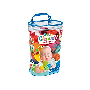 Clemmy Puha építőkocka tárolózsákban, 20 darabos