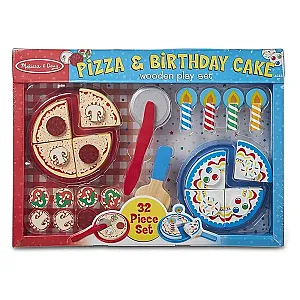 Melissa&Doug Set cu tort si pizza din lemn