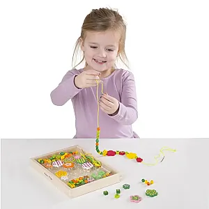 Melissa&Doug Fa gyöngyfűző virágokkal