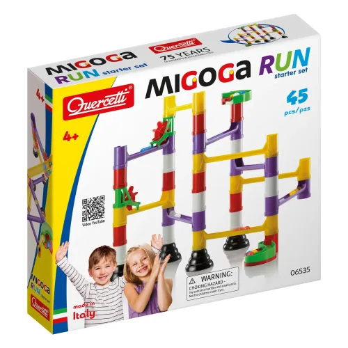 Quercetti Set de piste pentru bile, 45 piese